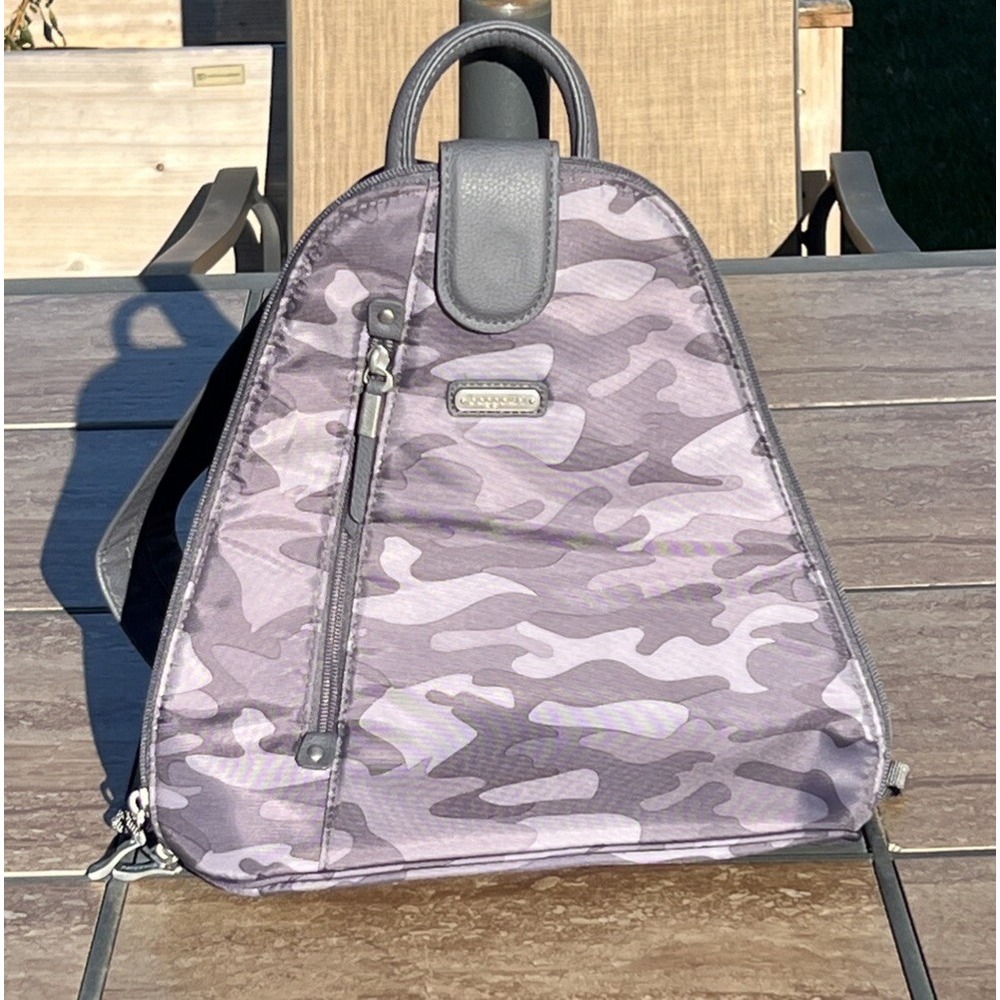 Baggallini Bags Gray Camouflage‎ Nylon MM Metro Sling Backpack NWOT
